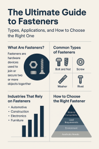 nfographic showing types of fasteners, their uses, and how to choose the right one